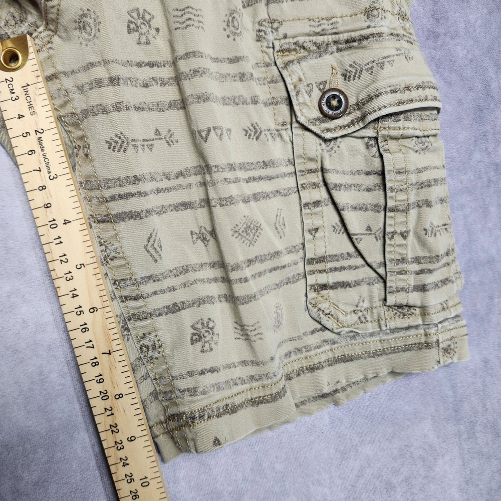 American Eagle Mens 32 Cargo Shorts Tan Brown Cave Art Print Classic Active Flex - Picture 13 of 14